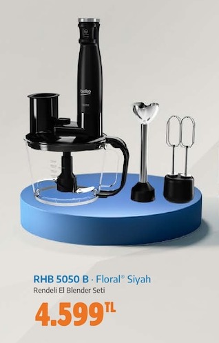 Beko Rhb 5050 B - Floral Siyah Rendeli El Blender Seti