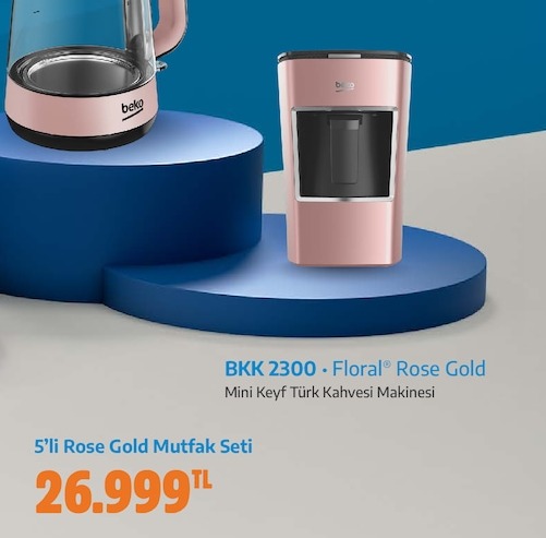 Beko Bkk 2300 Floral Rose Gold Mini Keyf Türk Kahvesi Makinesi