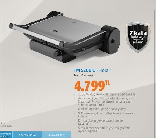 Beko Tm 5206 G Floral Tost Makinesi