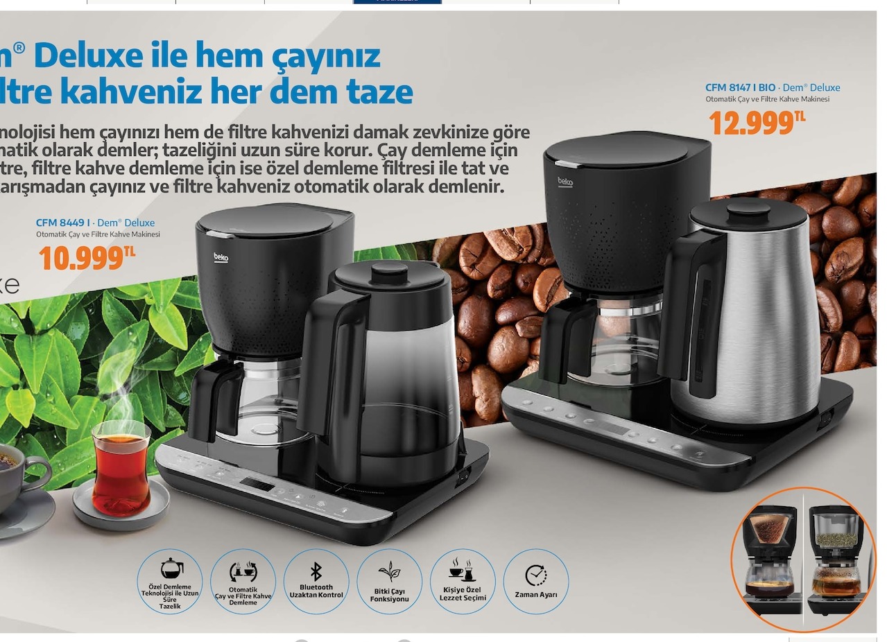 Beko Dem Deluxe Otomatik Çay Ve Filtre Kahve Makinesi