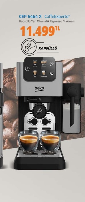 Beko Cep 6464 X Caffeexperto Kapşüllü Yan Otomatik Espresso Makinesi