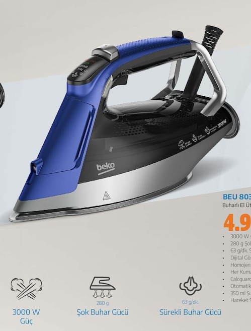 Beko Buharlı El Ütüsü Beu 803