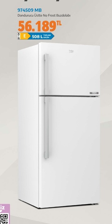 Beko 974509 Mb Dondurucu Üstte No Frost Buzdolabı 508L