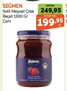 Seçmen %45 Meyveli Çilek Reçeli 1500 Gr
