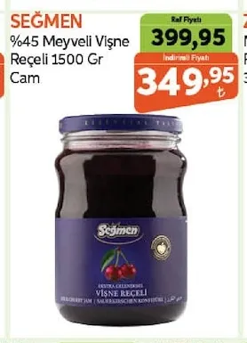 Seçmen %45 Meyveli Vişne Reçeli 1500 Gr