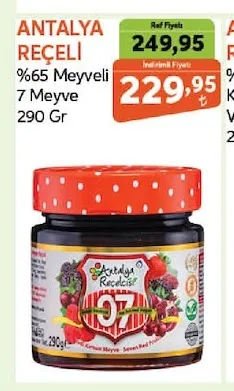 Antalya Reçeli %65 Meyveli 7 Meyve 290 Gr