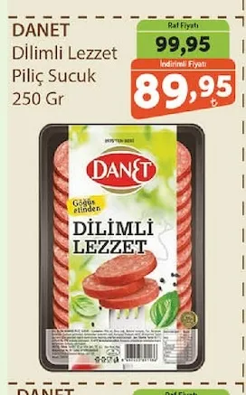 Danet Dilimli Lezzet Piliç Sucuk 250 Gr