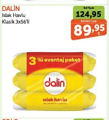 Dali̇N Islak Havlu Klasik 3X56'Li
