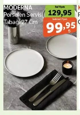 Moderna Porselen Servis Tabağı 27 Cm