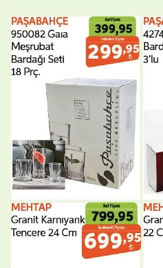 Paşabahçe 950082 Gaia Meşrubat Bardağı Seti 18 Prç.