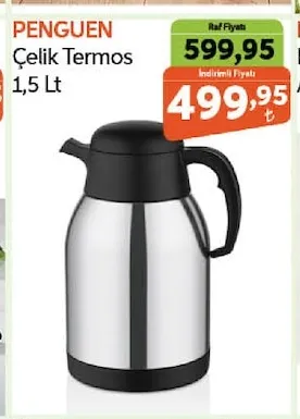 Penguen Çelik Termos 1,5 Lt