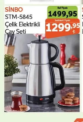 Si̇Nbo Stm-5845 Çelik Elektrikli Çay Seti
