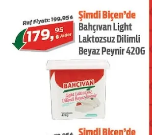 Bahçıvan Light Laktozsuz Dilimli Beyaz Peynir 420G