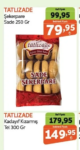 Tatlizade Şekerpare Sade 250 Gr
