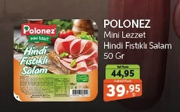 Polonez Mini Lezzet Hindi Fıstıklı Salam 50 Gr