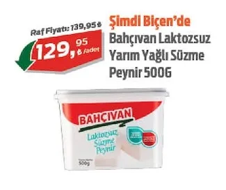 Bahçıvan Laktozsuz Yarım Yağlı Süzme Peynir 500G