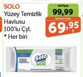 Solo Yüzey Temizlik Havlusu 100'Lü Çşt.