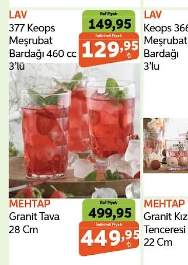 Lav 377 Keops Meşrubat Bardağı 460 Cc 3'Lü