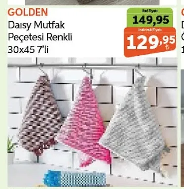 Golden Daisy Mutfak Peçetesi Renkli 30X45 7'Li
