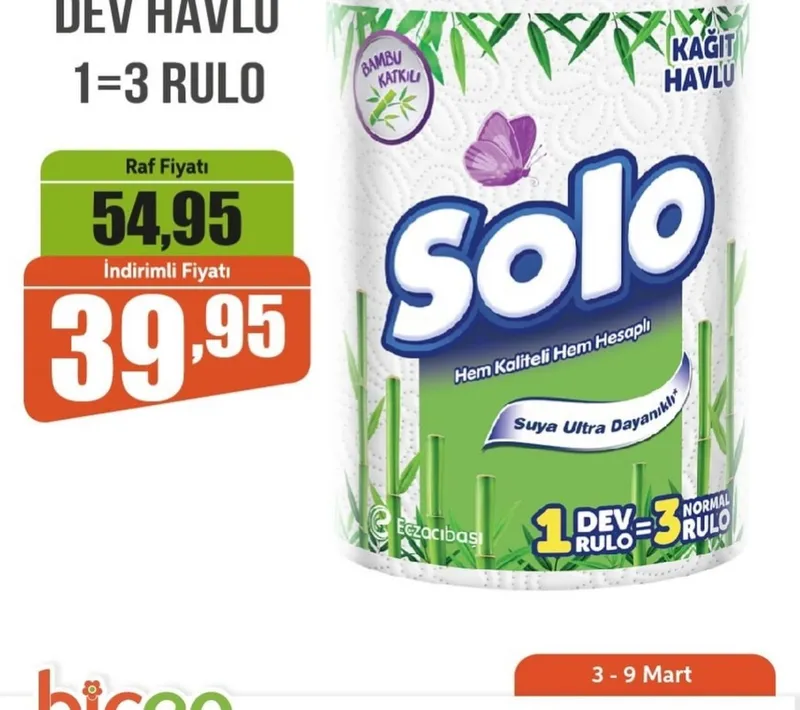 Solo Dev Kağıt Havlu 3 Rulo