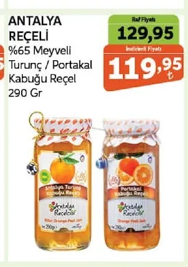 Antalya Reçeli %65 Meyveli Turunç / Portakal Kabuğu Reçel 290 Gr