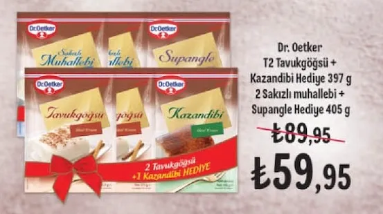 Dr. Oetker T2 Tavukgöğsü + Kazandibi Hediye 397 G 2 Sakızlı Muhallebi + Supangle Hediye 405 G