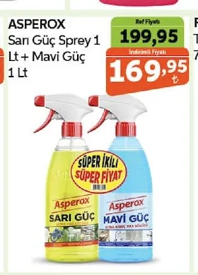 Asperox Sarı Güç Sprey 1 Lt + Mavi Güç 1 Lt