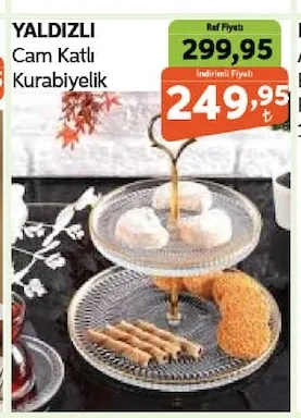 Yaldızlı Cam Katlı Kurabiyelik