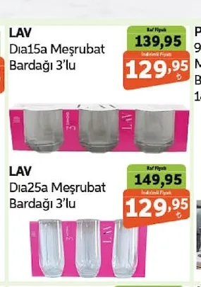 Lav Dia15A Meşrubat Bardağı 3'Lü