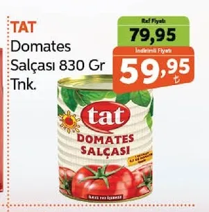 Tat Domates Salçası 830 Gr Tnk