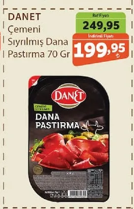 Danet Çemeni Sıyrılmış Dana Pastırma 70 Gr