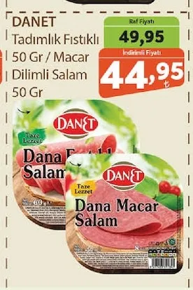 Danet Tadımlık Fıstıklı 50 Gr / Macar Dilimli Salam 50 Gr