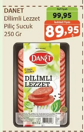 Danet Dilimli Lezzet Piliç Sucuk 250 Gr