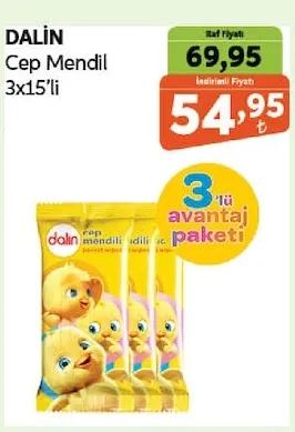 Dalin Cep Mendil 3X15'Li