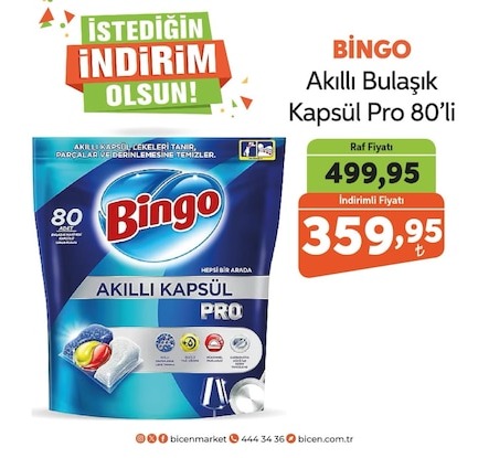 Bingo Akıllı Bulaşık Kapsül Pro 80'Li