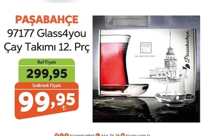 Paşabahçe 97177 Glass4You Çay Takımı 12 Prç