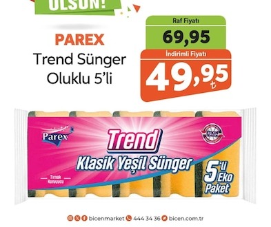 Parex Trend Sünger Oluklu 5'Li