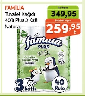 Familia Tuvalet Kağıdı 40'Lı Plus 3 Katlı Natural