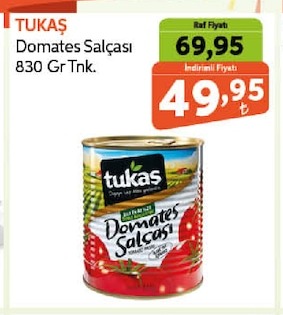 Tukaş Domates Salçası 830 Gr Tnk.