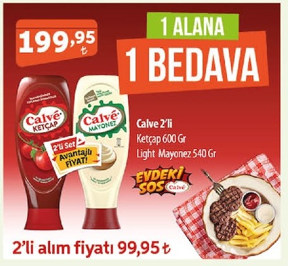 Calve 2'Li Ketçap 600 Gr Light Mayonez 540 Gr