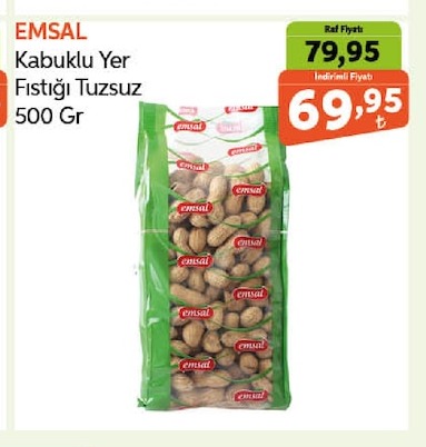 Emsal Kabuklu Yer Fıstığı Tuzsuz 500 Gr