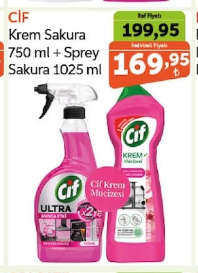 Cif Krem Sakura 750 Ml + Sprey Sakura 1025 Ml