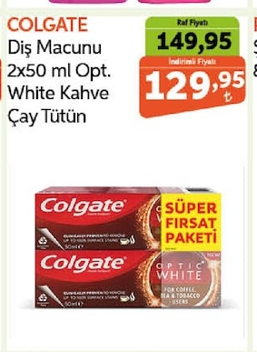 Colgate Diş Macunu 2X50 Ml Opt. White Kahve Çay Tütün