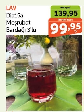 Lav Dia15A Meşrubat Bardağı 3'Lü