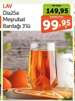 Lav Dia25A Meşrubat Bardağı 3'Lü