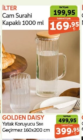 İlter Cam Sürahi Kapaklı 1000 Ml