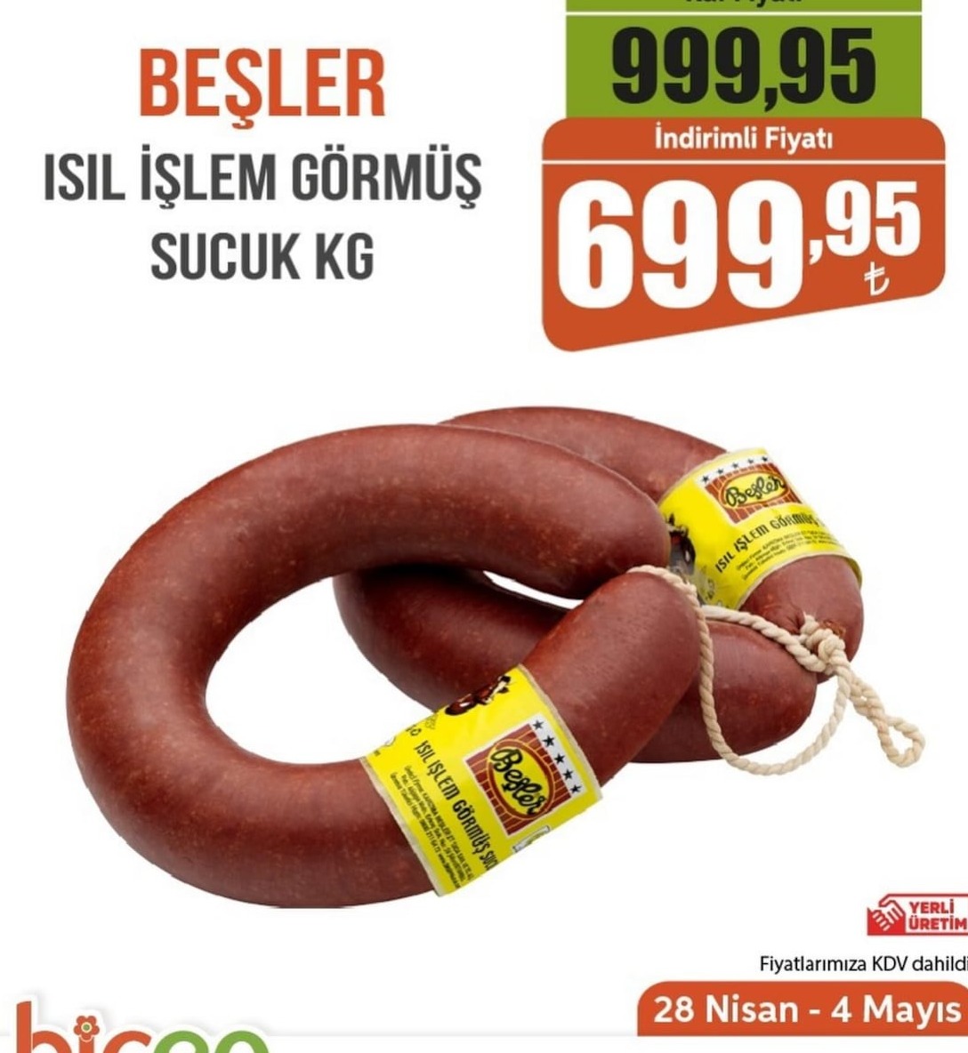 Beşler Isişlem Görmüş Sucuk Kg