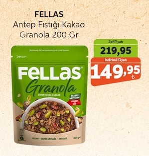 Fellas Antep Fıstığı Kakao Granola 200 Gr