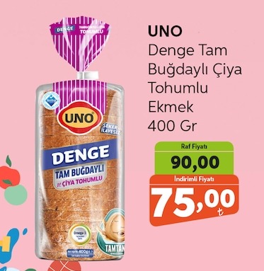 Uno Denge Tam Buğdayli Çiya Tohumlu Ekmek 400 Gr