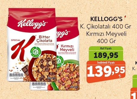 Kellogg'S K. Çikolatalı 400 Gr Kırmızı Meyveli 400 Gr